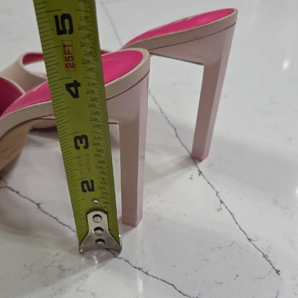 ANTONIO MELANI Blush Pink Heeled Sandals Sz7M Gentle Used Leather - Picture 3 of 6
